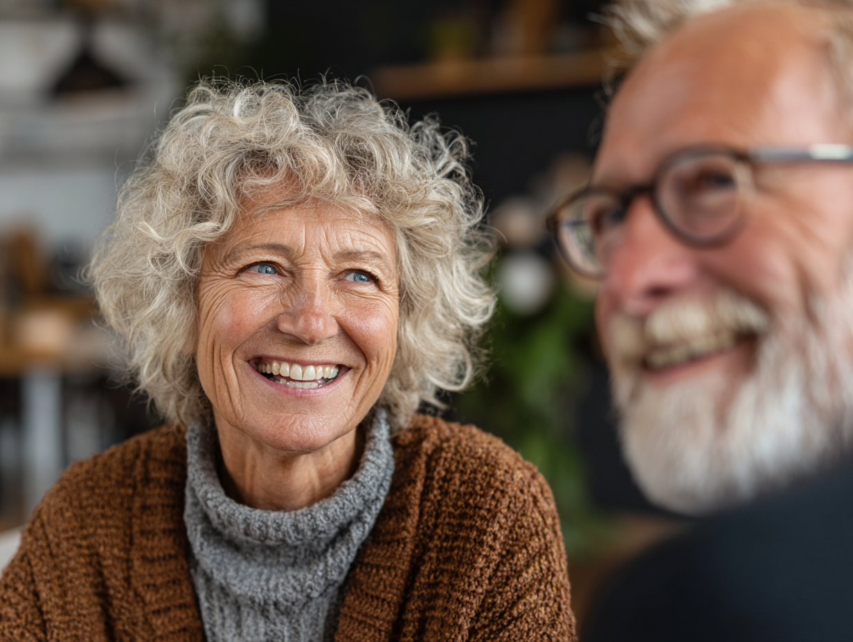 Nutritionist consilind o persoană în vârstă într-o bucătărie luminoasă