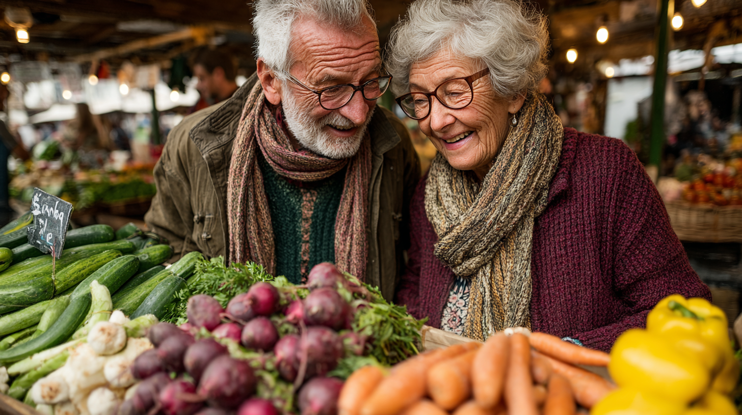 Nutritionist folosind calculator cu o persoană în vârstă zâmbitoare